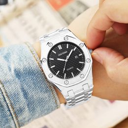 PINTIME Mode Quartz Hommes Montre Or Marque De Luxe Calendrier Homme Montre-Bracelet D'affaires En Acier Hommes Horloge Étanche Relogio Masculino reloj