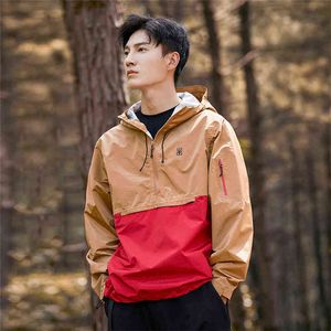 Pioneer Camp 2022 Summer Men's Single Layer Pullover Jacket Contrast Windproof Waterproof Half Zipper Outdoor Jacket XHW103023 T220816