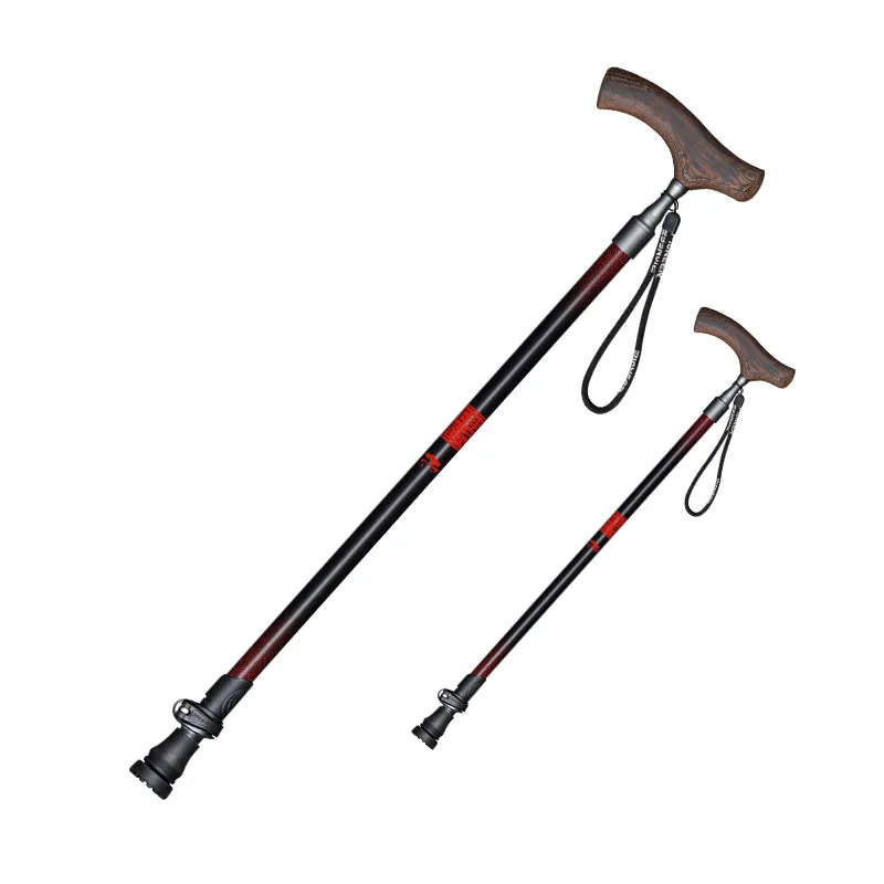 Pioneer Wood T Handle Walking Sticks For Tourism Cane Trekking Nordic Walking Pole vandring Crutches Bar Ultralight