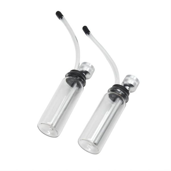 pipe cigarette dab rig Portable facile à nettoyer bouteille de médicament en forme de verre tuyau Métal aluminium Tuyaux d'eau