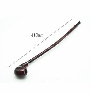 Pipe élégante longue et fine Pipes à fumer en résine rouge finement sculptée Longueur 410mm Accessoires de fumée EEB6016