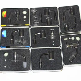 Tuyaux 25mm d'épaisseur Fumer Joint 14mm Seau Quartz Banger Nail Set Avec 2 Pcs 6mm Dia Perles Lumineuses Et Spinning Carb Cap