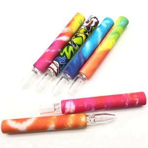 Pipes Coloré Fumer Filtre En Verre De Silicone 2in1 Transform Herbe Tabac Paille Ongles Waterpipe Bong Huile Rigs Porte-Cigarette Catcher Taster Bat One Hitter DHL