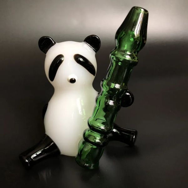 Pipes les plus récentes en verre fumer les tuyaux de style panda créatif tuyaux en verre tuyaux en verre Hauteur 11 cm