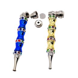 Pipes Accessoires pour fumer Boutique de fumée Stylo à chicha jetable Stylo à vape en émail Tuyau creux coloré avec capuchon Bongs lavables portables