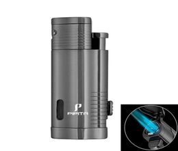 Pipeta Windproof Cigar Lighter 3 Jet Blue Flame Butane Torch Jet Light Refipillable Metal Cigarette Lighters With Punch Cutter247N1109312