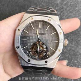 Piquet Audemar Audemar Men Clean-Factory Luxury Watch voor mechanische horloges Series 26510 Pt Manual Ultra dunne echte Tourbillon 41 mm Zwitserse merk Sport polsatches