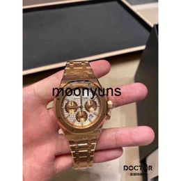 Piquet Audemar Luxury Mens Mechanical Watch Series 26315or White Face Gold Eye Rose 38mm Zwitsers horloges Brand PolsWatch Hoge kwaliteit