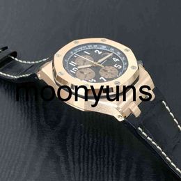 Piquet audemar luxe masculin mens mécanique r aibi oak rose or noir 26470or a002cr.02 Swiss ES Brand Wristwatch High Quality