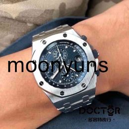 Piquet Audemar Luxury Mens Watch Roya1 0ak Offshore 26238st Blue Plate 42 mm Fine Steel Swiss Watches Wristwatch de alta calidad