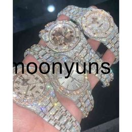 Piquet Audemar Luxury Watch for Men Mechanical Es Diamond Bust Down Full Iced Out VVS Moisanite Swiss Brand Genève Genève Montreux de haute qualité