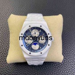 Piquet Audemar Luxury Montres pour hommes mécaniques 2022Luxury marque 41mm ETA 5134 Mouvement 26579 White Ceramic Genève Designers Wrists Montreuse