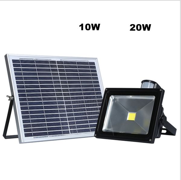 Capteur de mouvement infrarouge PIR éclairage LED à énergie solaire 10 W 20 W 30 W 50 W COB IP65 lumières de sécurité LED pour jardin