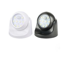 PIR Motion Sensor 9 LED Nachtlampje 360 ​​Graden Rotatie Draadloze Detector Nachtlampje Wandlamp Auto Aan / Uit Closet Hallway Light