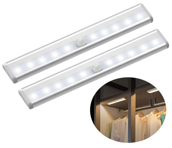 PIR capteur de mouvement lumière placard armoire lampe de lit LED sous armoire lampe de nuit pour placard escaliers cuisine 4135292