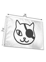 Pirates Cat Eye Patch Flags Banners de 3x5ft 100D Polyester Couleur vive haute qualité avec deux œillets en laiton2724682
