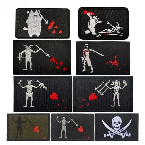 Pirate Edward Beard Hearts Hook Loop Armband Bordery Bordery Patches Mochila Sticker Patches tácticas de parche táctico para ropa