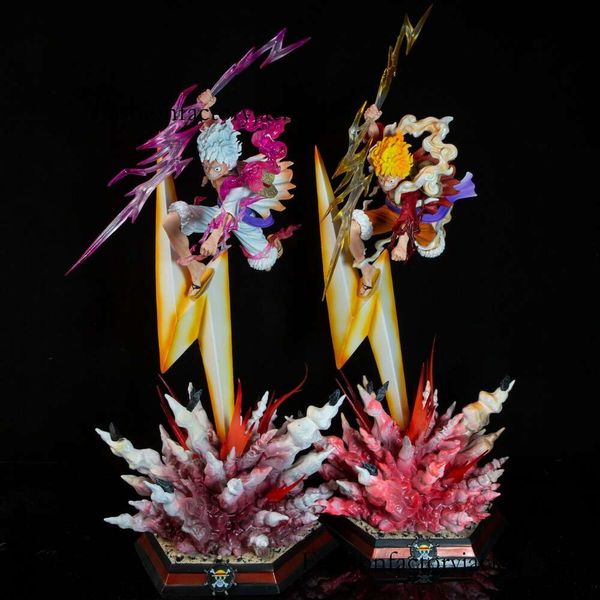 Pirate King MJ Lightning Explosion Super grande Nika Luffy Luminoso Statue Model Box Handheld