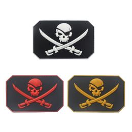 Pirate Crâne PVC Brassard Militaire Tactique Spécial Police Moral Badge Veste Sac À Dos Jeans Sports de Plein Air Décoration Patch