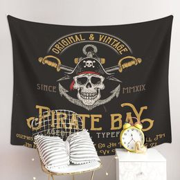 Pirate Skull Tapestry Cover Plack Serviette Picnic Yoga Mat décoration Home