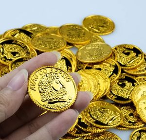 Pirate Treasure Coin Party Decoratie Plastic Goud Zilver Borst Speelgoed Game Chips Lucky Draw Games Bankieren Spelen Prop