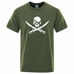 Pirateskull Imprimer T-shirts drôles Homme Femmes 100% Cott T-shirt Hip Hop Lâche Tee Vêtements Casual Fi Casual Tops Streetwear Y5no #