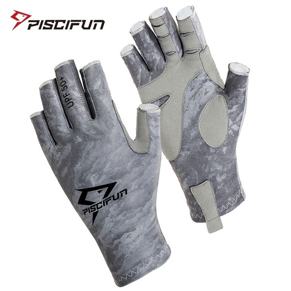 Piscifun UPF50 + Gants de pêche sportive Respirant Été Anti-dérapant Fingerless pour la randonnée en plein air, le vélo, le kayak Tackle 220218