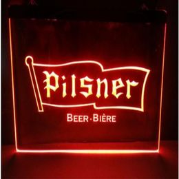 Pisner cerveza NUEVOS signos tallados Bar LED Letrero de neón decoración del hogar artesanías2685