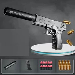 Pistool Manual Eva Soft Bullet Foam Darts Shell Ejecty Toy Gun Blaster Fire met Silencer Bullets For Children Kid volwassen CS Fighting Outdoor Games 009