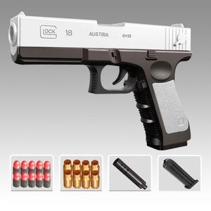 Pistola Manual EVA Soft Bullet Foam Dardos Shell Eyección Pistola de juguete Blaster Disparo con silenciador Balas para niños Niños Adultos CS Lucha Juegos al aire libre