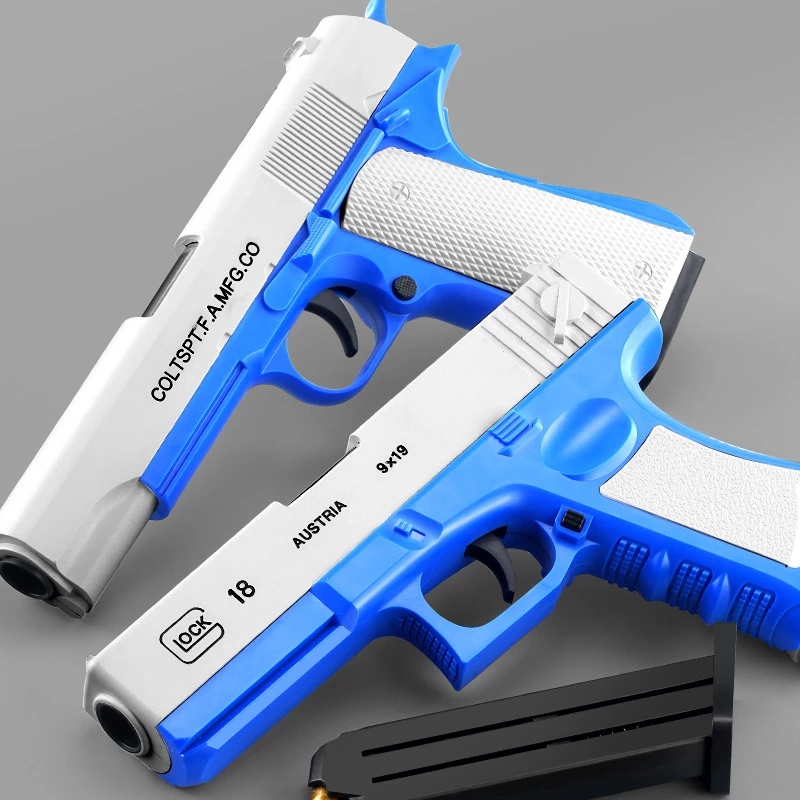 Pistola plastica EVA guscio espulsione schiuma freccette proiettili morbidi pistola manuale modello di simulazione pistola principiante mira treno pistola ragazzi regalo fai da te giochi all'aperto 1096