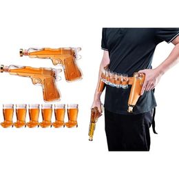 Pistolet Sglasses Decanter Party desservant Holster Set Whisky Gun S Glass versers Bustper 2x 77oz Deca 240429