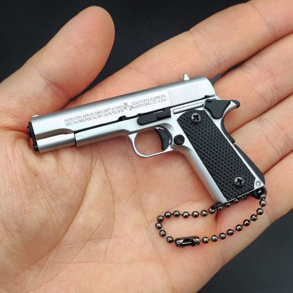 Pistolet forme porte-clés mat Mini Portable décoration détachable 1911 pistolet porte-clés porte-clés tendance cadeau 1149