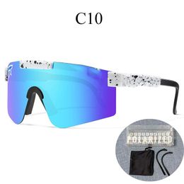 Pit vipers lunettes de soleil Sport google TR90 lunettes de soleil polarisées pour hommes/femmes lunettes coupe-vent en plein air 100% UV lentille miroir 04K6