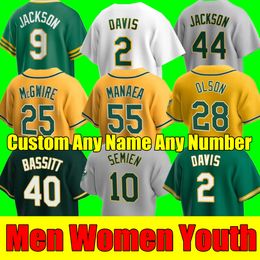 2023 S-4XL Maillots de baseball Tony Kemp Oakland Sean Murphy Elvis Andrus Jed Lowrie Khris Davis Reggie Jackson Jonah Bride Seth Brown Skye Bolt Athlétisme Dany Jimenez