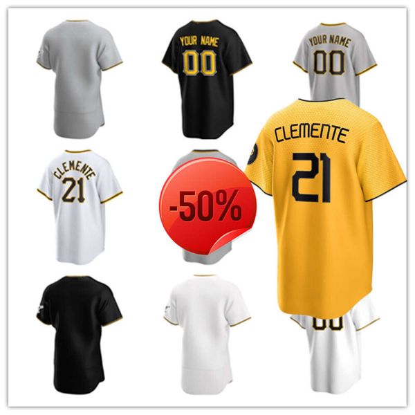 Pittsburgh Pirates Custom Pirates Baseball Jerseys Willie Stargell 22 McCutchen 21 Roberto Clemente 13 Ke'bryan Hayes 15 Oneil Cruz 10 Bryan Reynolds 65 Jack Suwinski