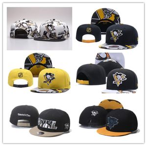 Pittsburgh P e n g u i n s Snapbacks Balhoeden Mode Straat Hoofddeksels verstelbare maat Hockeyliefhebber aangepaste voetbal baseballpet3469708