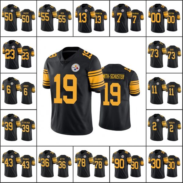 Pittsburgh''Steelers''men 36 Jerome Bettis 39 Minkah Fitzpatrick 7 Ben Roethlisberger 90 T.J.Watt Custom Women Youth Jersey