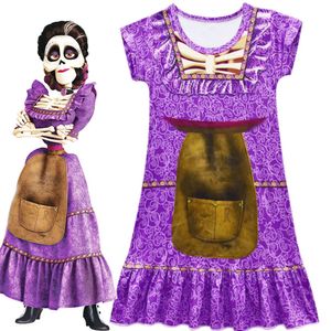 Pixar Coco Mama Imelda Cosplay Kostuum Jurken Meisjes Muziek Dromen Rond Halloween Familiefeest Fancy Dress voor Kinderen C19646CH