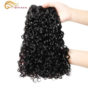 Pixie Curl Dubbelgetrokken Haarbundels 1018 Inch Brazilian Weave 3 Deals Krullen Menselijk 240327