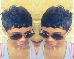 Pixie Cut Kort Natuurlijk Haar Pruiken Voor Zwarte Vrouwen Menselijk kort haar Pruiken Afro-Amerikaans Lijmloos Braziliaans haar Bob Kort hairsty3089033