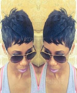 Perruques de cheveux naturels courts coupe lutin pour femmes noires perruques de cheveux courts humains afro-américain sans colle cheveux brésiliens Bob cheveux courts9388402