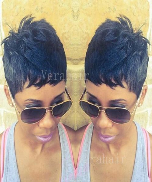 Perruques de cheveux naturels courts coupe lutin pour femmes noires perruques de cheveux courts humains afro-américain sans colle cheveux brésiliens Bob cheveux courts9388402