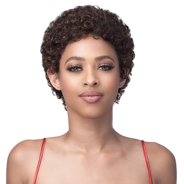 Pixie Coup Wigs for Black Women Short Afro Curly Human Hair Wigs pour les perruques Afro-américain Brésilien Vierge Brésilien Afro Wigs Wigless Wigs