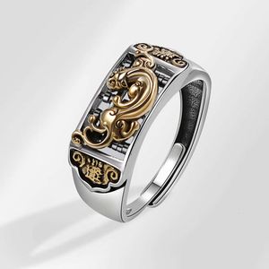 Pixiu pour hommes personnalisés avec boulier, bague en argent thaïlandais à personnalité unique