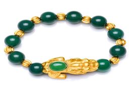 PIXIU Bracelet de perles d'obsidienne rouge noir vert Feng Shui bonne richesse Bracelet unisexe Pulsera Hombre perles pour la fabrication de bijoux 2128157