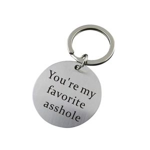 PIXNOR – porte-clés You're My Favorite Asshole, en acier inoxydable, drôle, pour petit ami, mari, cadeaux de saint-valentin, 259g