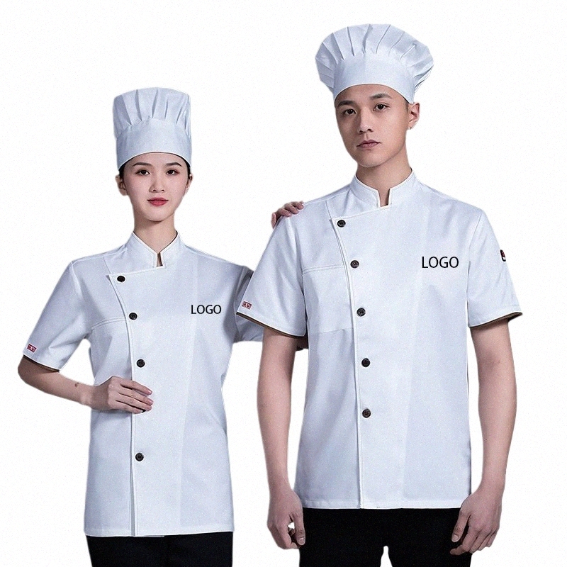 pizza Chef Waiter Uniform Wholesale Unisex Kitchen Bakery Catering Work Cook Short Sleeve Shirt Cap or Chef Jacket Apr Hat Set s8gG#