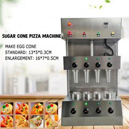 Máquina para hacer conos de Pizza, conos de Pizza de acero inoxidable con horno rotatorio, equipo de moldeo, 4 moldes, forma de paraguas