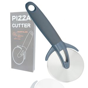 Coupe-pizza Lame en forme de roue Trancheuse à pizza Poignée en silicone Conception antidérapante avec couvercle de protection Outil de cuisine professionnel MHY073